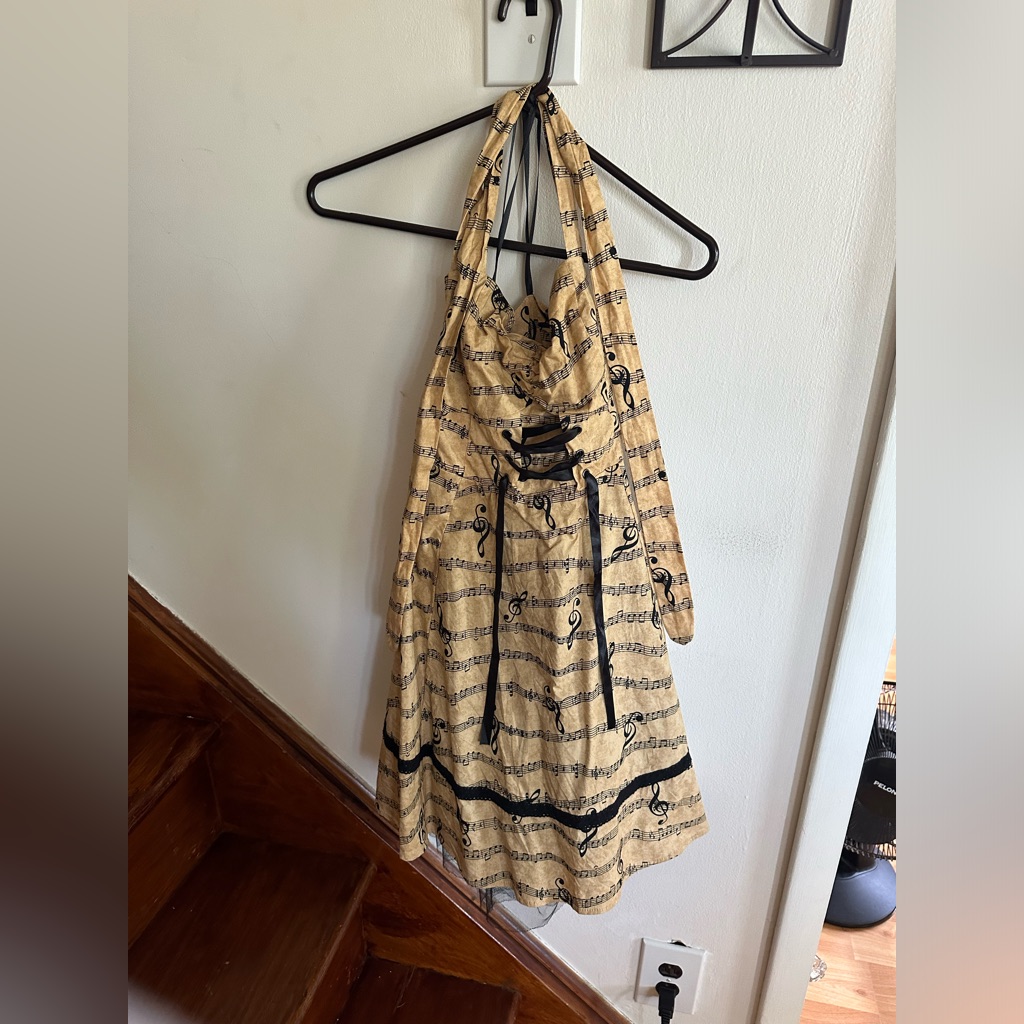 Hot Topic Brand Music Notes Halter Dress Size Small